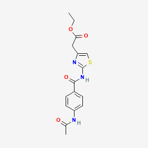 molecular formula C16H17N3O4S B5836248 ethyl (2-{[4-(acetylamino)benzoyl]amino}-1,3-thiazol-4-yl)acetate 