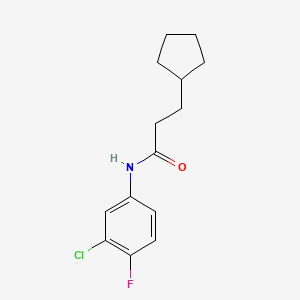 molecular formula C14H17ClFNO B5836251 N-(3-chloro-4-fluorophenyl)-3-cyclopentylpropanamide 