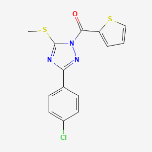 molecular formula C14H10ClN3OS2 B5836263 3-(4-chlorophenyl)-5-(methylthio)-1-(2-thienylcarbonyl)-1H-1,2,4-triazole 