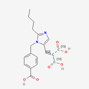 molecular formula C19H20N2O6 B583630 Des[2-(2-thienylmethyl)] Eprosartan-2-carboxylic Acid-13C3 CAS No. 1346598-85-3