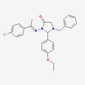 molecular formula C26H26ClN3O2 B5836321 1-benzyl-3-{[1-(4-chlorophenyl)ethylidene]amino}-2-(4-ethoxyphenyl)-4-imidazolidinone 