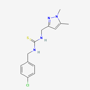 molecular formula C14H17ClN4S B5836386 N-(4-chlorobenzyl)-N'-[(1,5-dimethyl-1H-pyrazol-3-yl)methyl]thiourea 