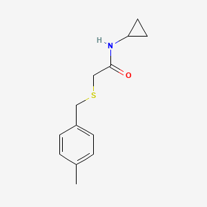 molecular formula C13H17NOS B5836407 N-cyclopropyl-2-[(4-methylbenzyl)thio]acetamide 