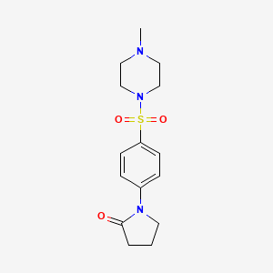 molecular formula C15H21N3O3S B5836413 1-{4-[(4-methyl-1-piperazinyl)sulfonyl]phenyl}-2-pyrrolidinone 
