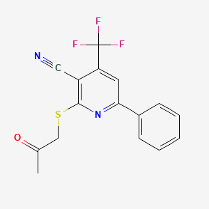 molecular formula C16H11F3N2OS B5836430 2-[(2-oxopropyl)thio]-6-phenyl-4-(trifluoromethyl)nicotinonitrile 