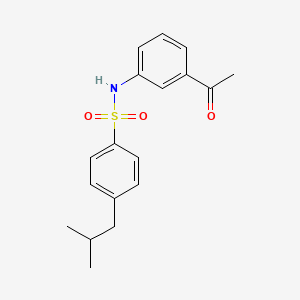 molecular formula C18H21NO3S B5836441 N-(3-acetylphenyl)-4-isobutylbenzenesulfonamide 