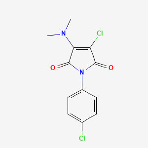 molecular formula C12H10Cl2N2O2 B5836468 3-chloro-1-(4-chlorophenyl)-4-(dimethylamino)-1H-pyrrole-2,5-dione 