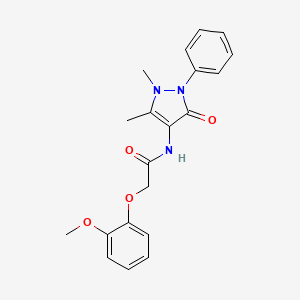 molecular formula C20H21N3O4 B5836480 N-(1,5-dimethyl-3-oxo-2-phenyl-2,3-dihydro-1H-pyrazol-4-yl)-2-(2-methoxyphenoxy)acetamide 