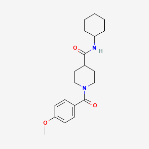 molecular formula C20H28N2O3 B5836484 N-cyclohexyl-1-(4-methoxybenzoyl)-4-piperidinecarboxamide 