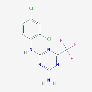 molecular formula C10H6Cl2F3N5 B5836496 N-(2,4-dichlorophenyl)-6-(trifluoromethyl)-1,3,5-triazine-2,4-diamine 