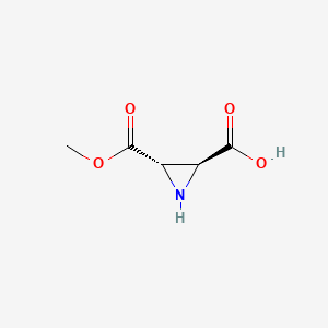 molecular formula C5H7NO4 B583651 (2S,3S)-3-methoxycarbonylaziridine-2-carboxylic acid CAS No. 154632-87-8
