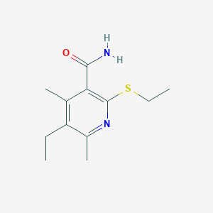 molecular formula C12H18N2OS B5836538 5-ethyl-2-(ethylthio)-4,6-dimethylnicotinamide 