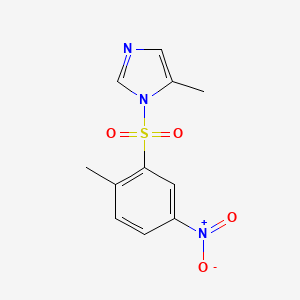 molecular formula C11H11N3O4S B5836548 5-甲基-1-[(2-甲基-5-硝基苯基)磺酰基]-1H-咪唑 
