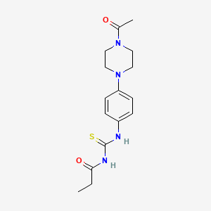 molecular formula C16H22N4O2S B5836621 N-({[4-(4-acetyl-1-piperazinyl)phenyl]amino}carbonothioyl)propanamide 