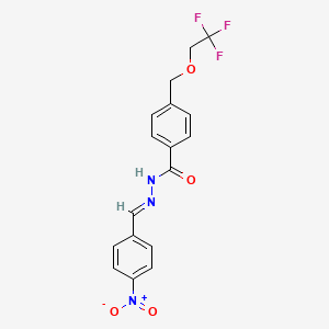 molecular formula C17H14F3N3O4 B5836646 N'-(4-nitrobenzylidene)-4-[(2,2,2-trifluoroethoxy)methyl]benzohydrazide 