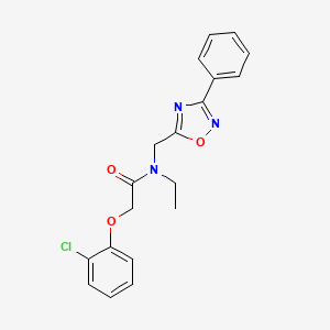 molecular formula C19H18ClN3O3 B5836654 2-(2-chlorophenoxy)-N-ethyl-N-[(3-phenyl-1,2,4-oxadiazol-5-yl)methyl]acetamide 