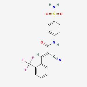 molecular formula C17H12F3N3O3S B5836670 N-[4-(aminosulfonyl)phenyl]-2-cyano-3-[2-(trifluoromethyl)phenyl]acrylamide 