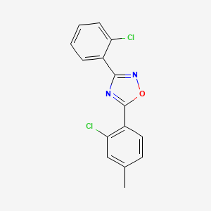 molecular formula C15H10Cl2N2O B5836677 5-(2-chloro-4-methylphenyl)-3-(2-chlorophenyl)-1,2,4-oxadiazole 