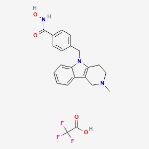 molecular formula C₂₀H₂₁N₃O₂.HCl B583668 N-Hydroxy-4-((2-methyl-3,4-dihydro-1H-pyrido[4,3-b]indol-5(2H)-yl)methyl)benzamide 2,2,2-trifluoroacetate CAS No. 1239262-52-2