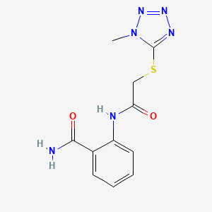 molecular formula C11H12N6O2S B5836682 2-({[(1-methyl-1H-tetrazol-5-yl)thio]acetyl}amino)benzamide 