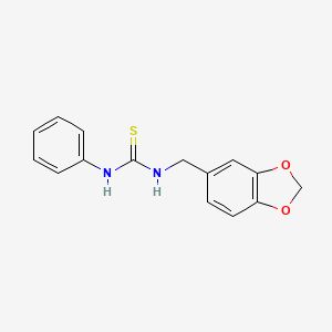 molecular formula C15H14N2O2S B5836706 N-(1,3-benzodioxol-5-ylmethyl)-N'-phenylthiourea 