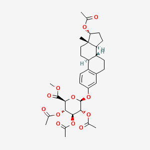 molecular formula C33H42O12 B583671 (17α)-17-(乙酰氧基)雌甾-1,3,5(10)-三烯-3-基甲基 2,3,4-三-O-乙酰-β-D-葡萄糖醛酸苷 CAS No. 59495-70-4