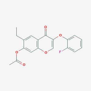 molecular formula C19H15FO5 B5836730 6-ethyl-3-(2-fluorophenoxy)-4-oxo-4H-chromen-7-yl acetate 