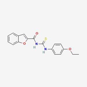 molecular formula C18H16N2O3S B5836741 N-{[(4-ethoxyphenyl)amino]carbonothioyl}-1-benzofuran-2-carboxamide 