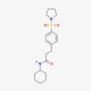 N-cyclohexyl-3-[4-(1-pyrrolidinylsulfonyl)phenyl]propanamide