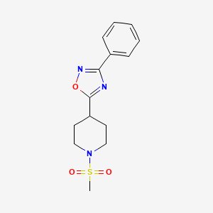 molecular formula C14H17N3O3S B5836816 1-(methylsulfonyl)-4-(3-phenyl-1,2,4-oxadiazol-5-yl)piperidine 