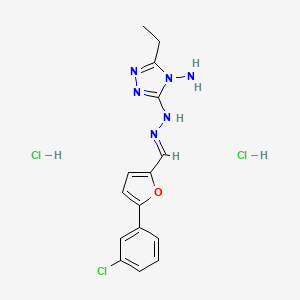 5-(3-chlorophenyl)-2-furaldehyde (4-amino-5-ethyl-4H-1,2,4-triazol-3-yl)hydrazone dihydrochloride