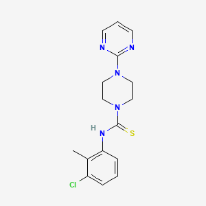 molecular formula C16H18ClN5S B5836840 N-(3-chloro-2-methylphenyl)-4-(2-pyrimidinyl)-1-piperazinecarbothioamide 
