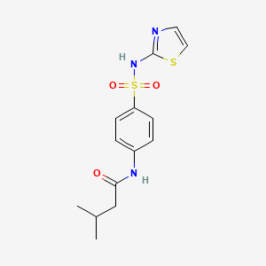 molecular formula C14H17N3O3S2 B5836845 3-methyl-N-{4-[(1,3-thiazol-2-ylamino)sulfonyl]phenyl}butanamide 