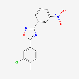 molecular formula C15H10ClN3O3 B5836920 5-(3-chloro-4-methylphenyl)-3-(3-nitrophenyl)-1,2,4-oxadiazole 