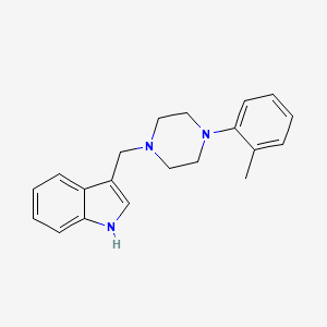 molecular formula C20H23N3 B5836938 3-{[4-(2-methylphenyl)-1-piperazinyl]methyl}-1H-indole 