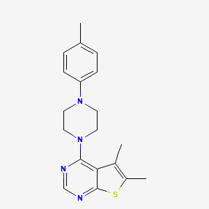 molecular formula C19H22N4S B5836966 5,6-dimethyl-4-[4-(4-methylphenyl)-1-piperazinyl]thieno[2,3-d]pyrimidine 
