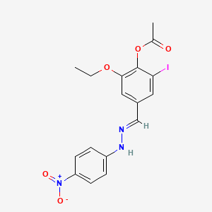 2-ethoxy-6-iodo-4-[2-(4-nitrophenyl)carbonohydrazonoyl]phenyl acetate
