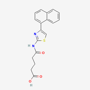 molecular formula C18H16N2O3S B5836998 5-{[4-(1-naphthyl)-1,3-thiazol-2-yl]amino}-5-oxopentanoic acid 