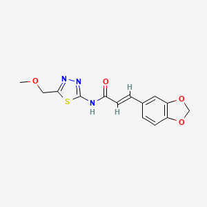 molecular formula C14H13N3O4S B5837060 3-(1,3-benzodioxol-5-yl)-N-[5-(methoxymethyl)-1,3,4-thiadiazol-2-yl]acrylamide 