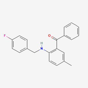 molecular formula C21H18FNO B5837075 {2-[(4-fluorobenzyl)amino]-5-methylphenyl}(phenyl)methanone 