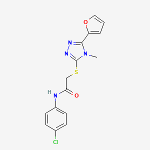 molecular formula C15H13ClN4O2S B5837085 N-(4-chlorophenyl)-2-{[5-(2-furyl)-4-methyl-4H-1,2,4-triazol-3-yl]thio}acetamide 