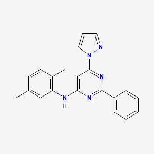 N-(2,5-dimethylphenyl)-2-phenyl-6-(1H-pyrazol-1-yl)-4-pyrimidinamine