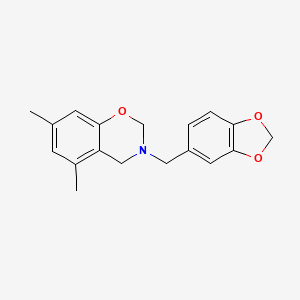 molecular formula C18H19NO3 B5837138 3-(1,3-benzodioxol-5-ylmethyl)-5,7-dimethyl-3,4-dihydro-2H-1,3-benzoxazine 