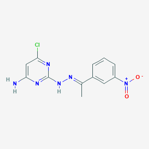 molecular formula C12H11ClN6O2 B5837151 1-(3-nitrophenyl)ethanone (4-amino-6-chloro-2-pyrimidinyl)hydrazone 