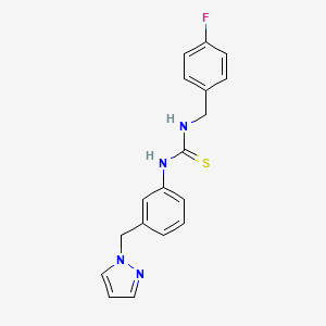 molecular formula C18H17FN4S B5837218 N-(4-fluorobenzyl)-N'-[3-(1H-pyrazol-1-ylmethyl)phenyl]thiourea 