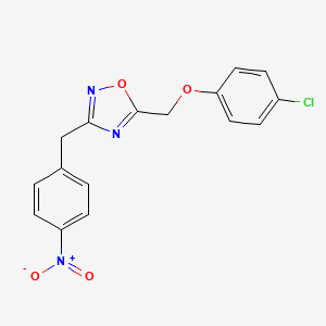 molecular formula C16H12ClN3O4 B5837238 5-[(4-chlorophenoxy)methyl]-3-(4-nitrobenzyl)-1,2,4-oxadiazole 