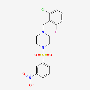 molecular formula C17H17ClFN3O4S B5837247 1-(2-chloro-6-fluorobenzyl)-4-[(3-nitrophenyl)sulfonyl]piperazine 