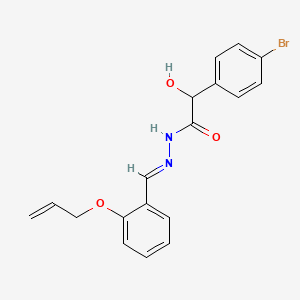 molecular formula C18H17BrN2O3 B5837302 N'-[2-(allyloxy)benzylidene]-2-(4-bromophenyl)-2-hydroxyacetohydrazide 