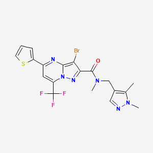 3-bromo-N-[(1,5-dimethyl-1H-pyrazol-4-yl)methyl]-N-methyl-5-(2-thienyl)-7-(trifluoromethyl)pyrazolo[1,5-a]pyrimidine-2-carboxamide