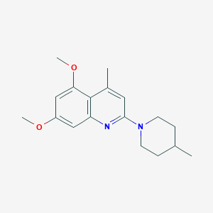 molecular formula C18H24N2O2 B5837326 5,7-dimethoxy-4-methyl-2-(4-methyl-1-piperidinyl)quinoline 